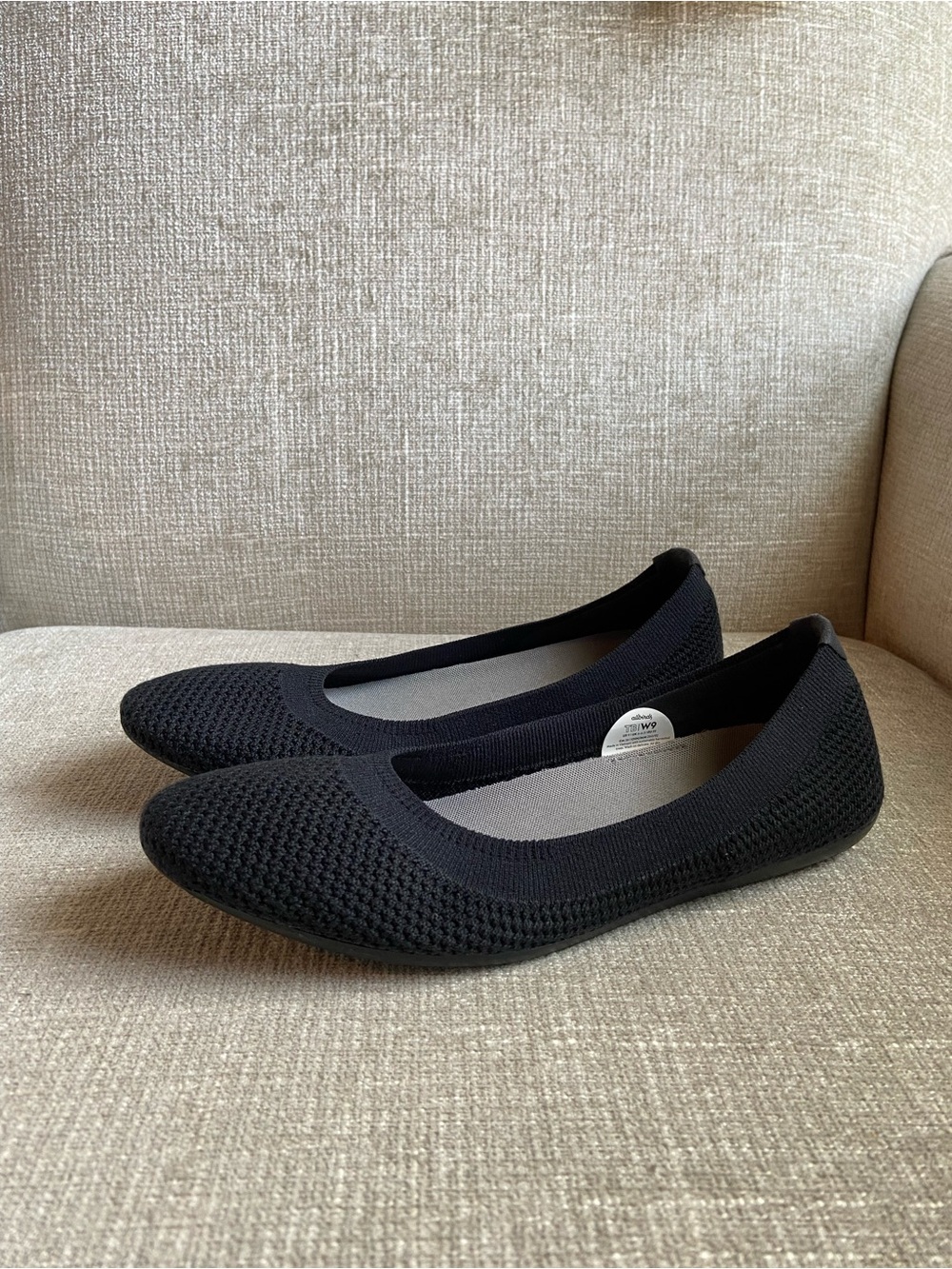 ALLBIRDS Tree Breezers Ballet Flats Women's Size US 9 Black NEW